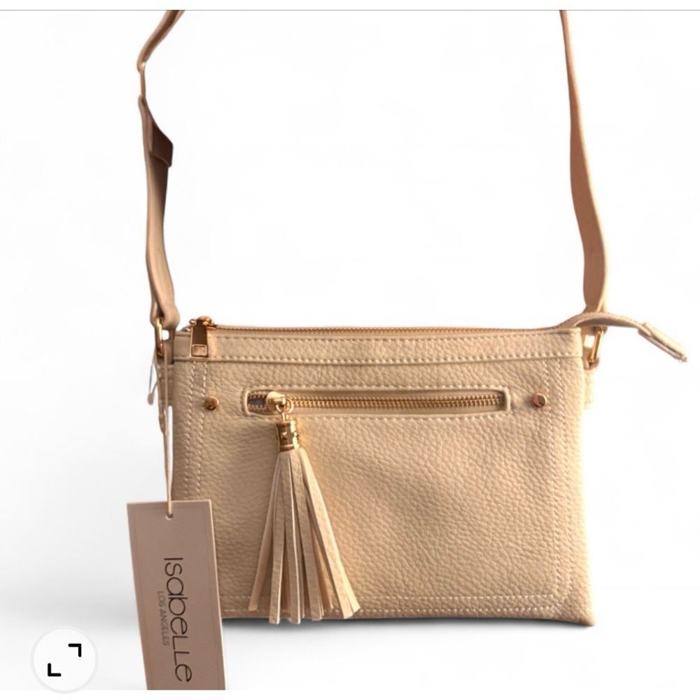 Isabelle Multicompartment VeganLeather Crossbody Bag with Zipper Pocket & Tassle - Picture 9 of 10